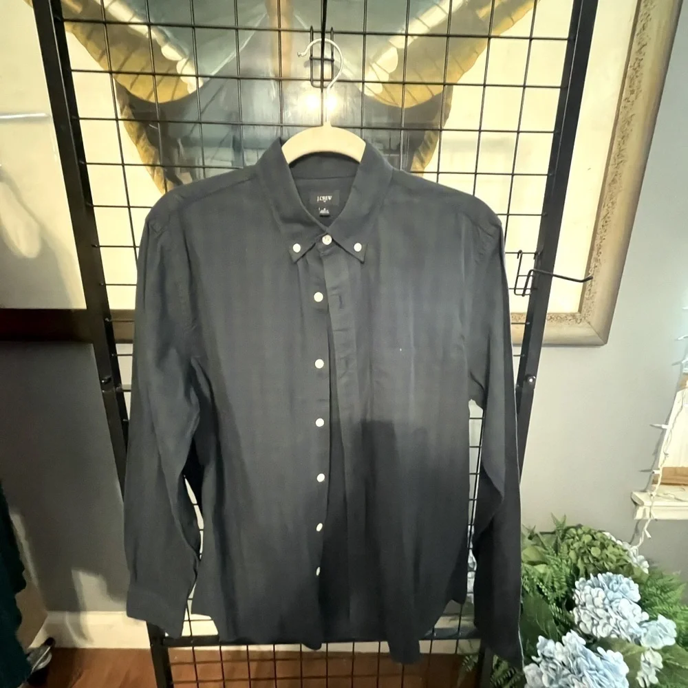 J. Crew Green and Blue Casual Button Down Shirts